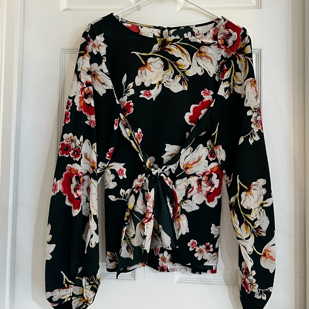 Chic Long Sleeve Floral Blouse